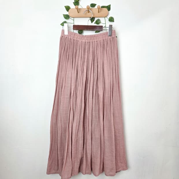 톤다운 핑크 여리 롱스커트