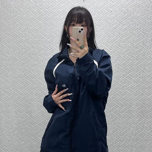 리복 올드스쿨 레트로 빈티지 래글런 배색 바람막이 자켓 L C13236