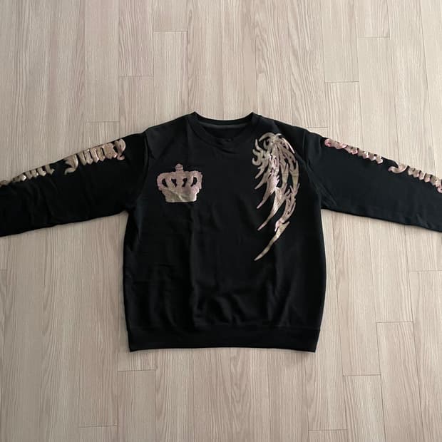 핑크 골드 프린팅 맨투맨