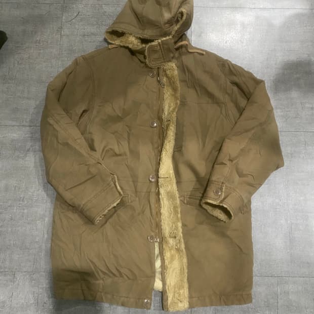 일본빈티지 올드스쿨아메카지 너드남모리걸 양털베어 사파리후드코트자켓