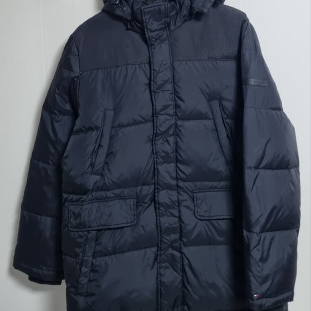 M (95) 타미힐피거 블랙 오리털 덕다운 패딩