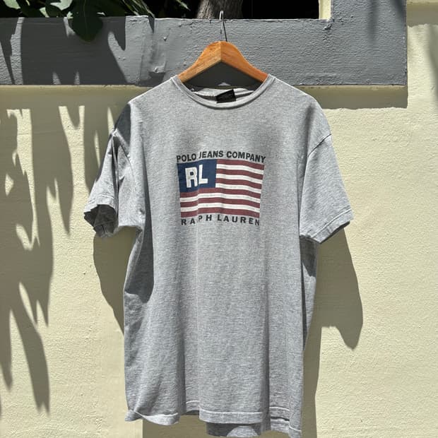 90s USA 폴로진스 랄프로렌 성조기 플래그 반팔 티셔츠