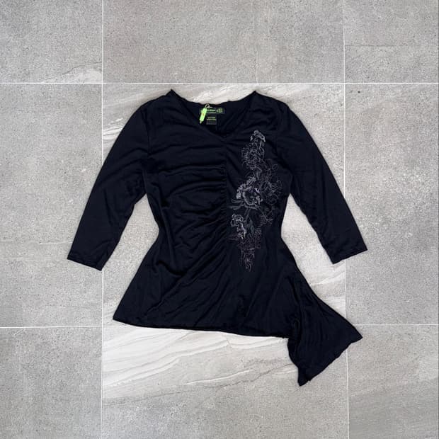 Monte Milano black oriental shirring bl