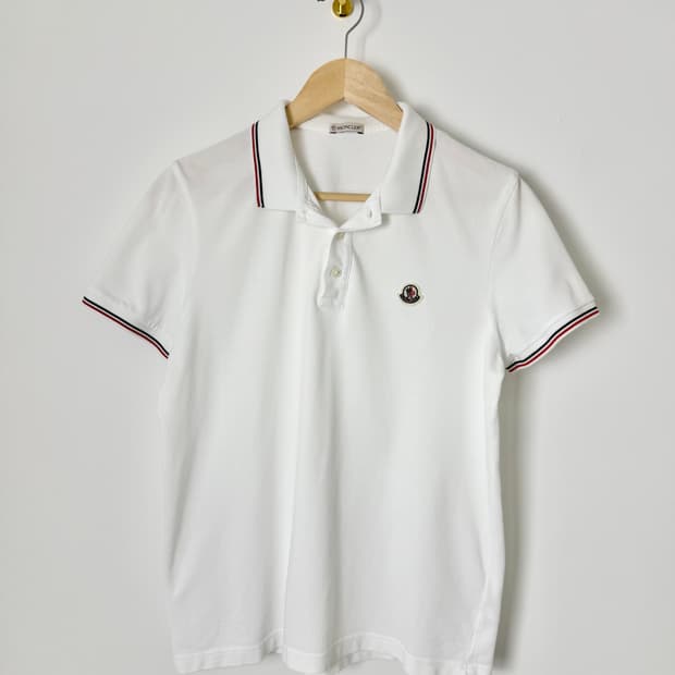 몽클레어 카라 반팔티 화이트 