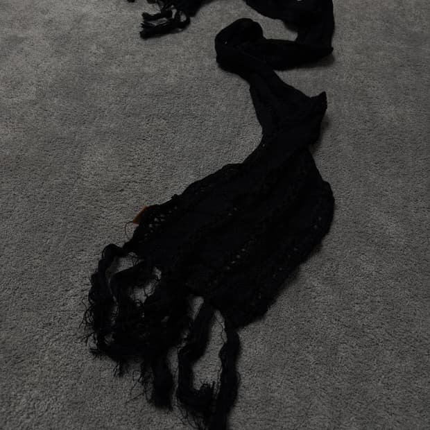 Vintage v-kei punk mood black scarf