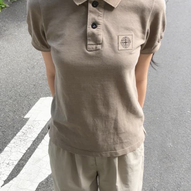 스톤 아일랜드 와펜 로고 주니어 PK 티셔츠