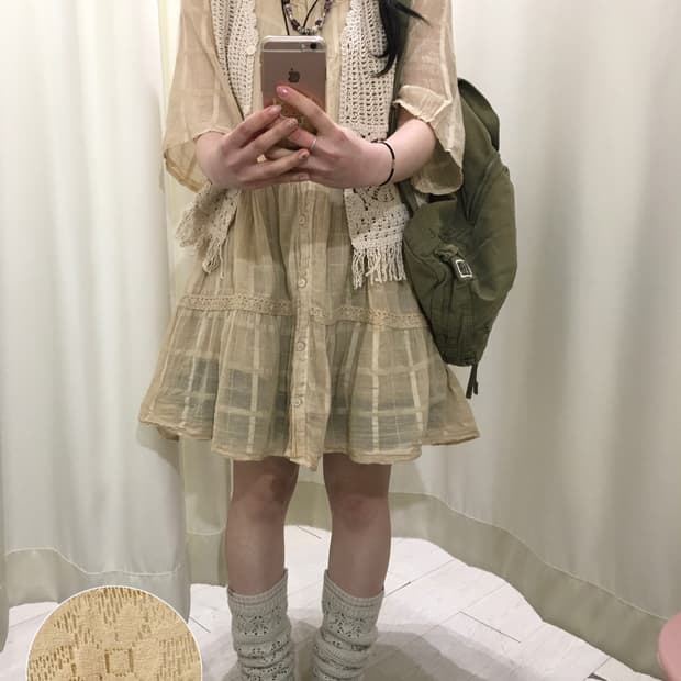 hippie check two-way blouse