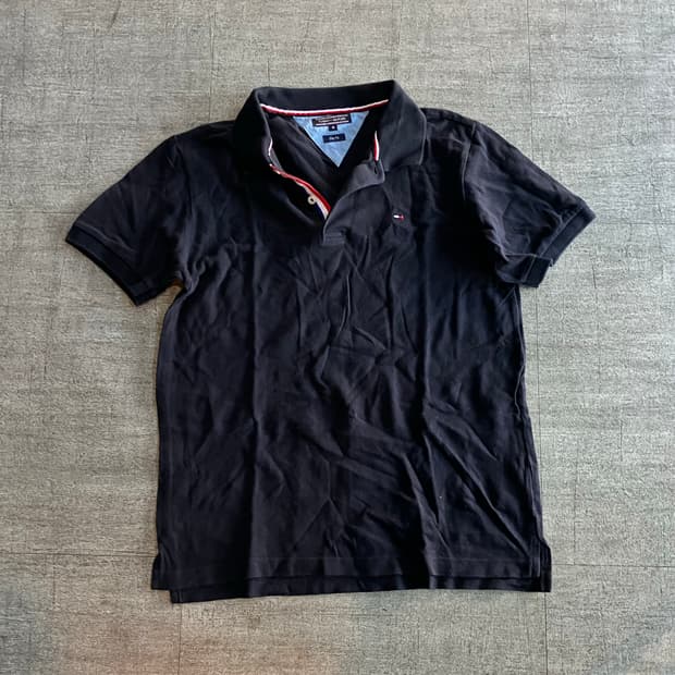 Tommy 타미힐피가 올드스쿨스트릿 머슬핏 반팔카라티셔츠