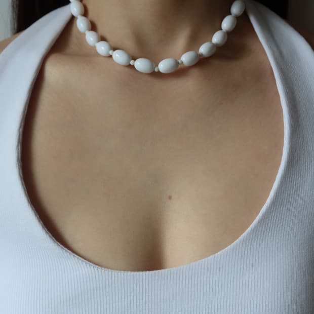 classic ivory bead necklace