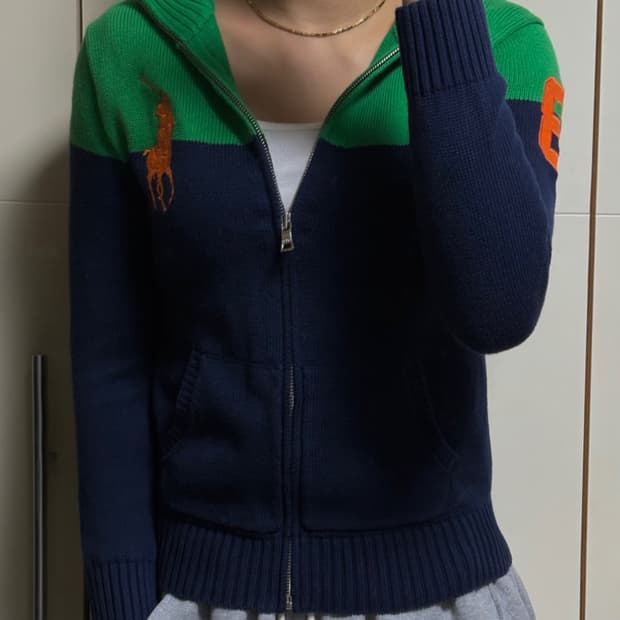 폴로 랄프로렌 빅포니 네이비 니트집업