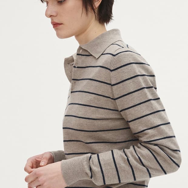 토니웩 울 스트라이프 폴로 니트