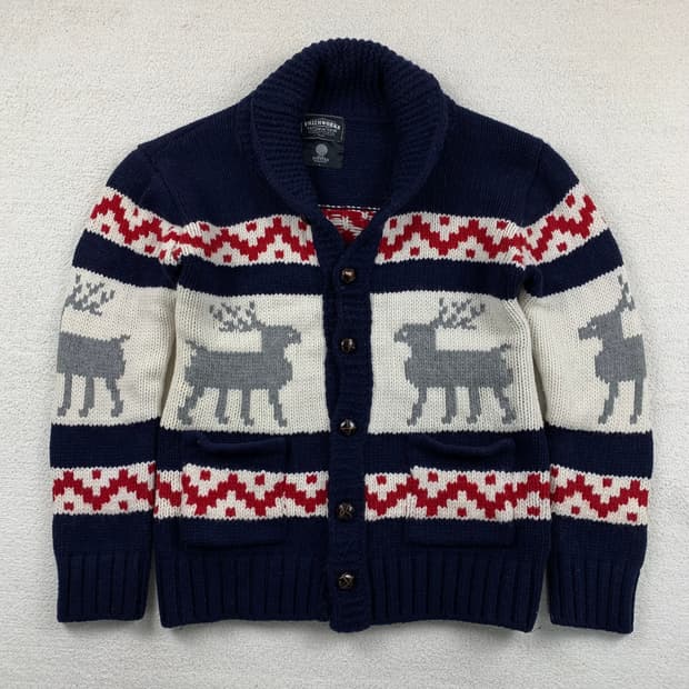 프리즘웍스x니티드 deer 패턴 램스울 코위찬 가디건