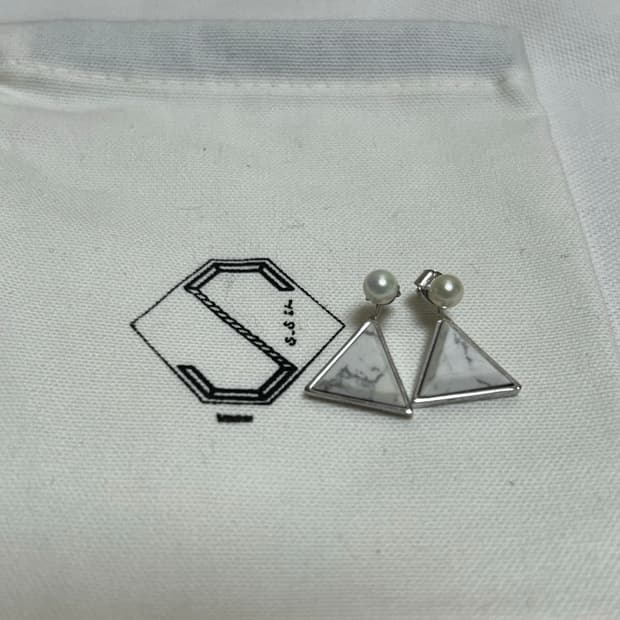 에스실 마블 삼각 귀걸이