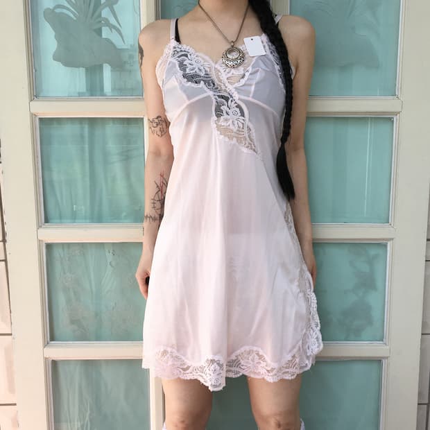 Lace point slip onepiece