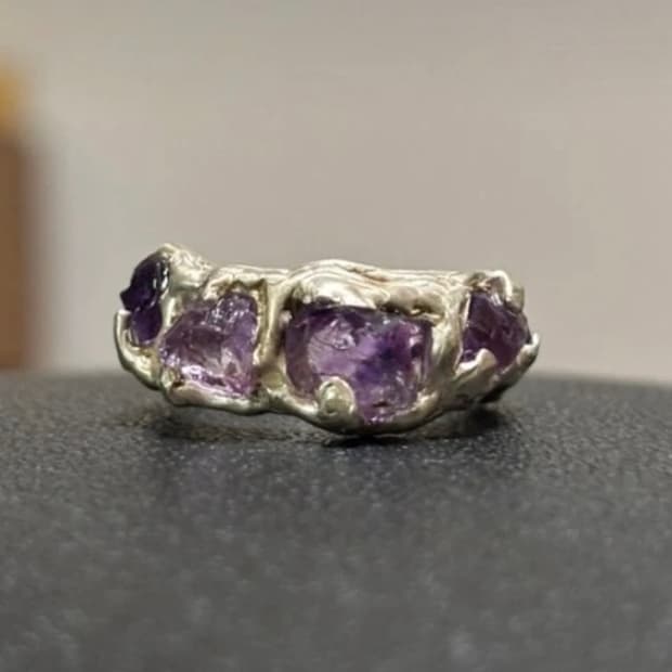 925실버 반지 / 천연 자수정 순은반지 / 자수정 은반지 / 원석은반지