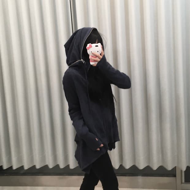 빈티지 언발 지퍼 후드집업