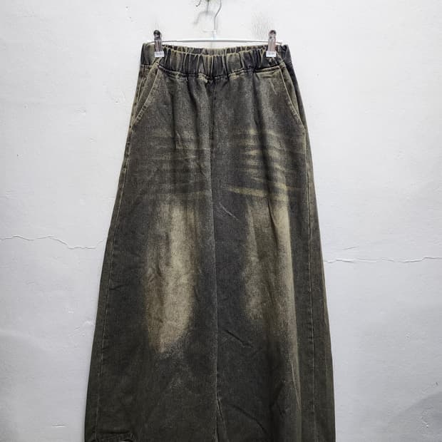 빈티지 워싱 와이드 벌룬팬츠