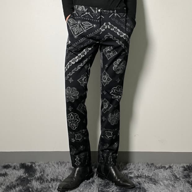 Etro 에트로 반다나 프린트 코튼 팬츠 48