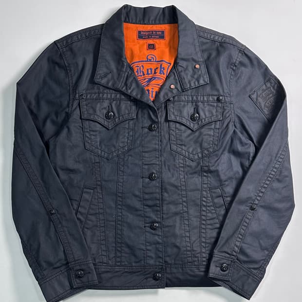 락 리바이벌 왁스드 코튼 스티치 트러커 자켓