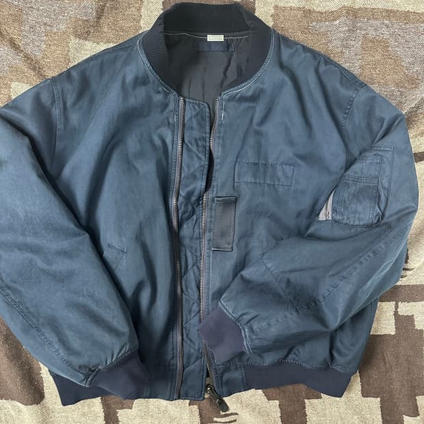 아프레쎄 빈티지 실크 플라이트 네이비 자켓 5사이즈