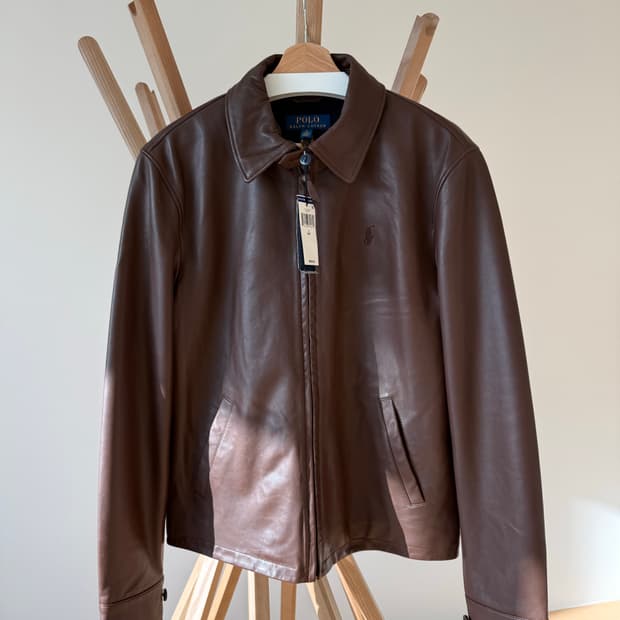 폴로 맥스웰 가죽 자켓 브라운 S