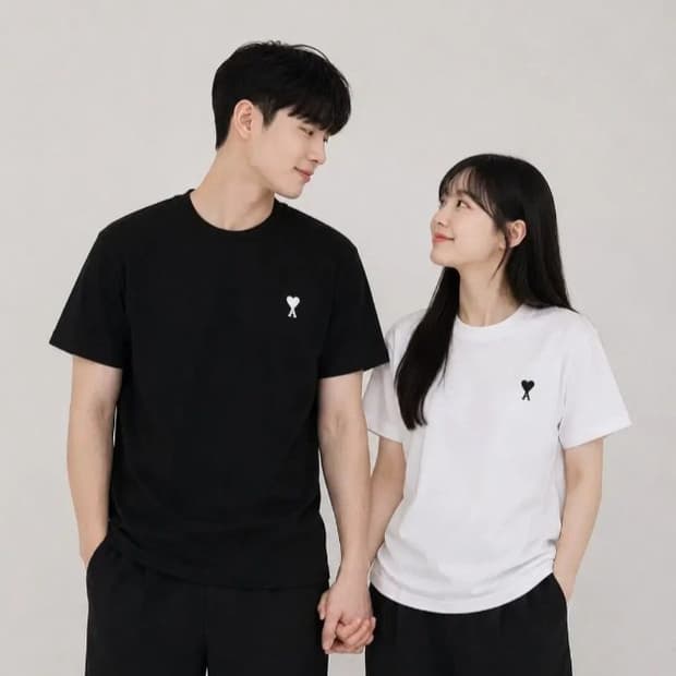 아미 화이트 와팬 반팔티