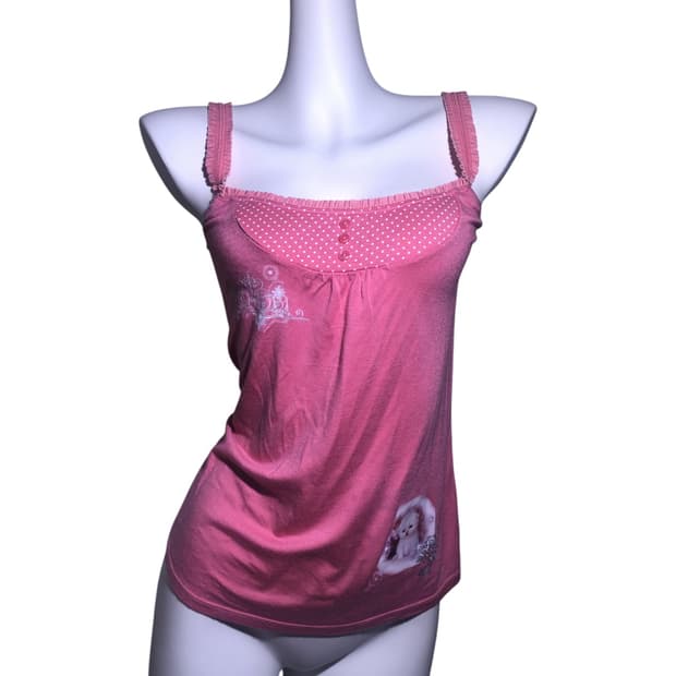 Pastel pink dot muffin sleeveless
