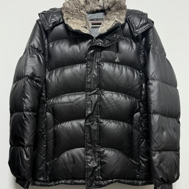 빈폴 남성 퍼 블랙 패딩 100