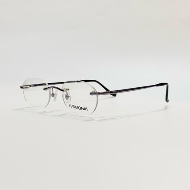 [픽키-674]  무테 타원형 안경 메탈 브릿지 블랙팁 초슬림 경량