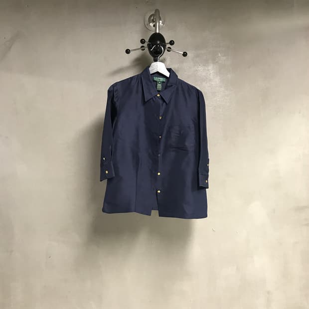 랄프로렌 네이비 실크 셔츠 8P(W)