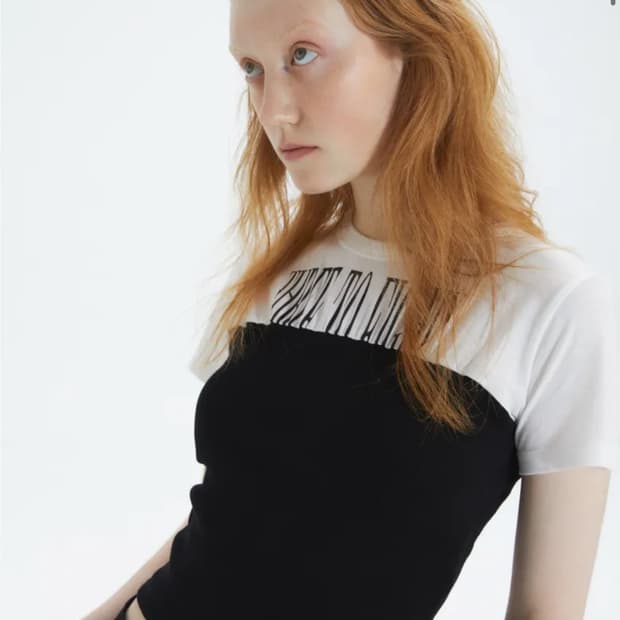 Layered Tube Top T-shirt(반소매 튜브 티셔츠 )