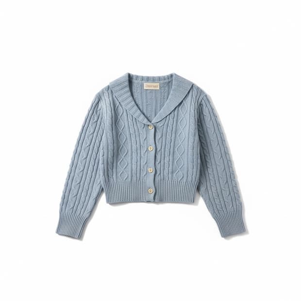 메이비베이비 하늘색 니트 가디건 S