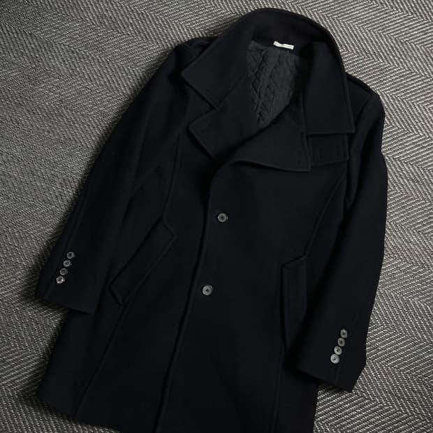 Andz 지오지아 모직 피코트 블랙y 4031