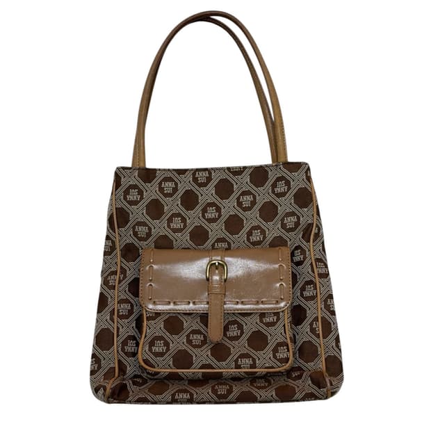 ANNA SUI 안나수이 빈티지 브라운 모노그램 숄더백    