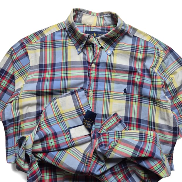 [S] 폴로 랄프로렌 체크 반팔셔츠