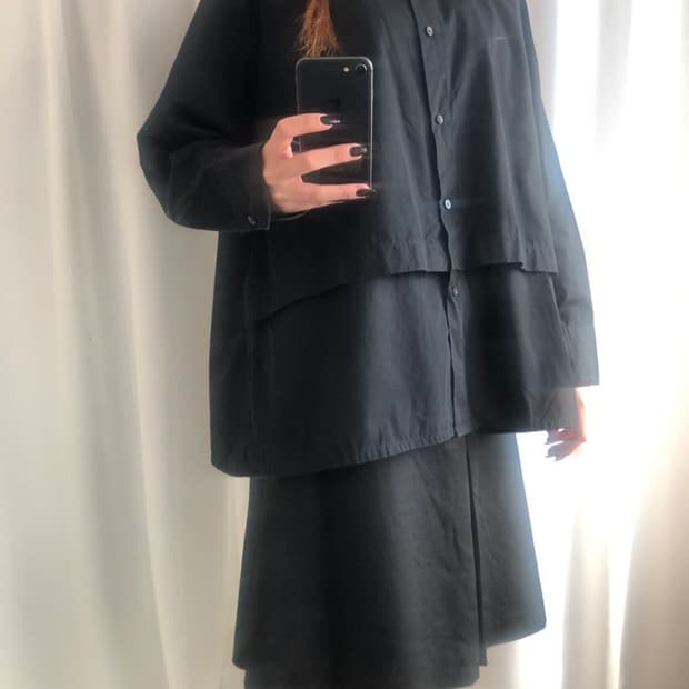 14. Uniqlo black Minimal blouse