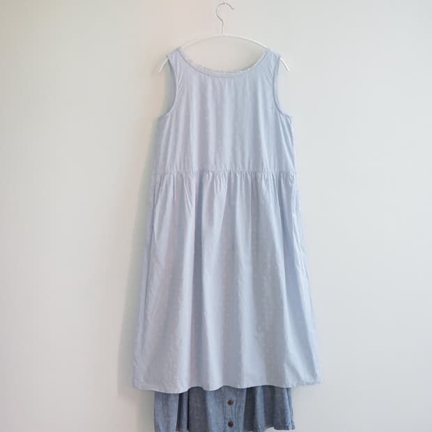 Uniqlo sky blue dobby sleeveless dress