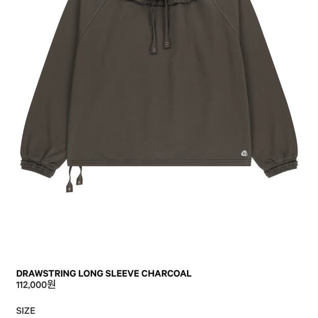 코이세이오 드로우스트링 롱슬리브 챠콜