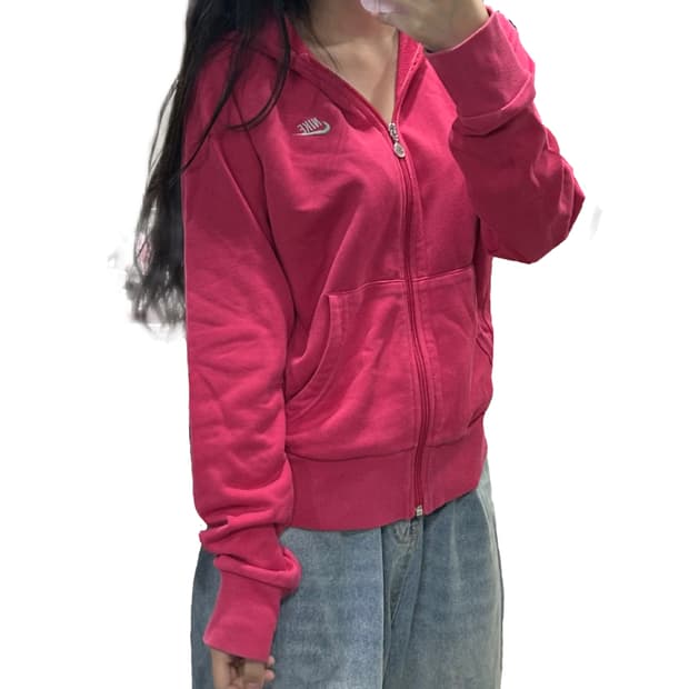 나이키 핫핑크 후드집업 스포티 데일리
