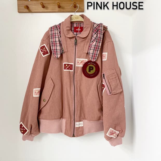 Pink House 패치워크 봄버 자켓