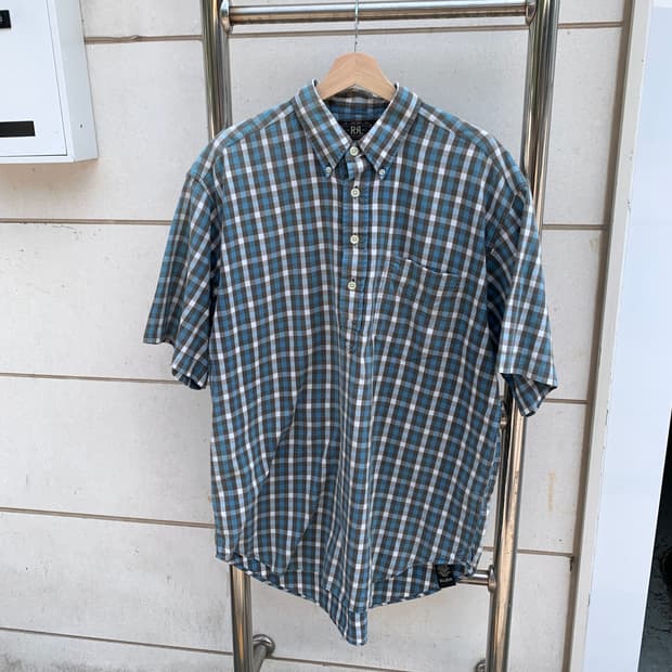 RRL 반팔 체크 셔츠