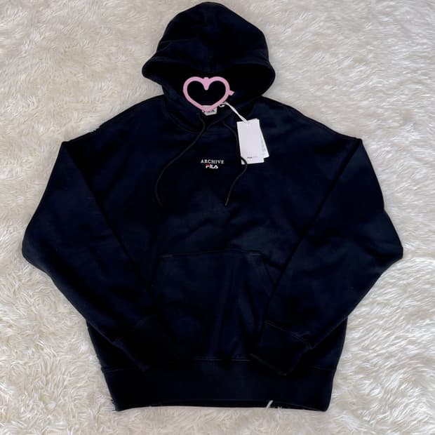 (새상품) 휠라 블랙 후드티