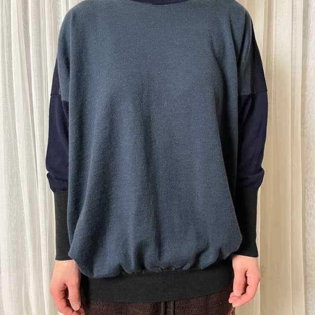 마르지엘라 mm6 컬러블록 터틀넥 니트 margiela 하이넥