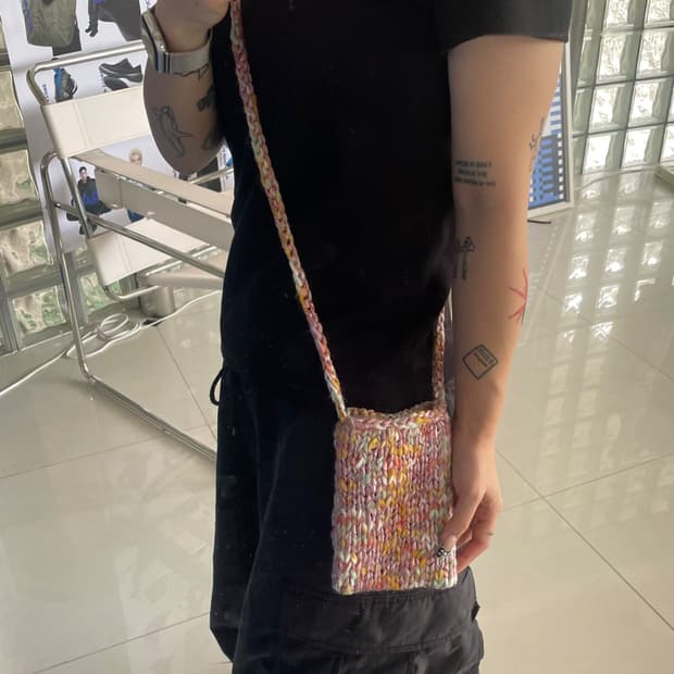 mixed knit mini shoulder bag 니트 미니 숄더백