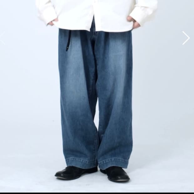 이얼즈어고 Y-959 오카야마 데님원턱 와이드 치노팬츠 S