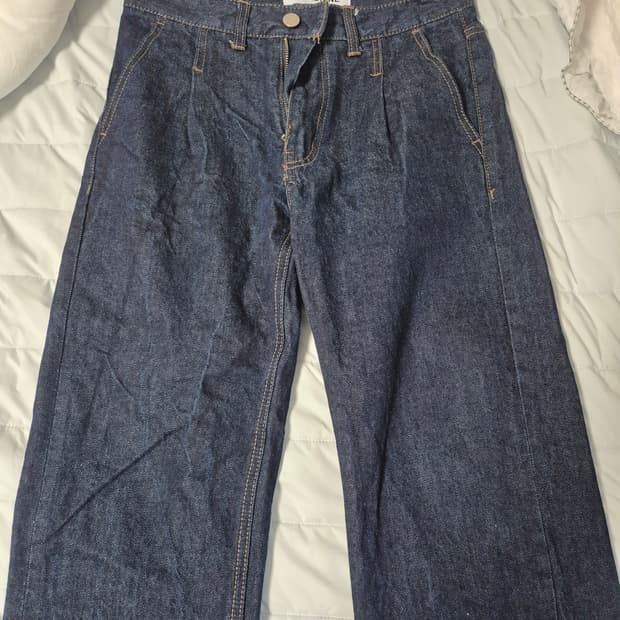 블론드나인 원턱 로우 데님 팬츠 28