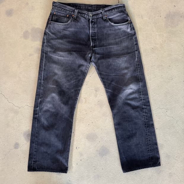 105$ 빈티지 리바이스 501 블랙 38