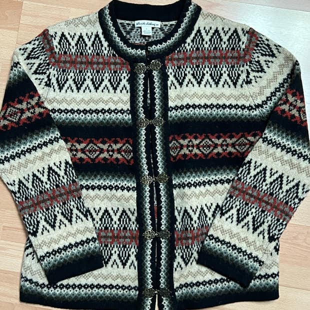 노르딕 자카드 니트 가디건