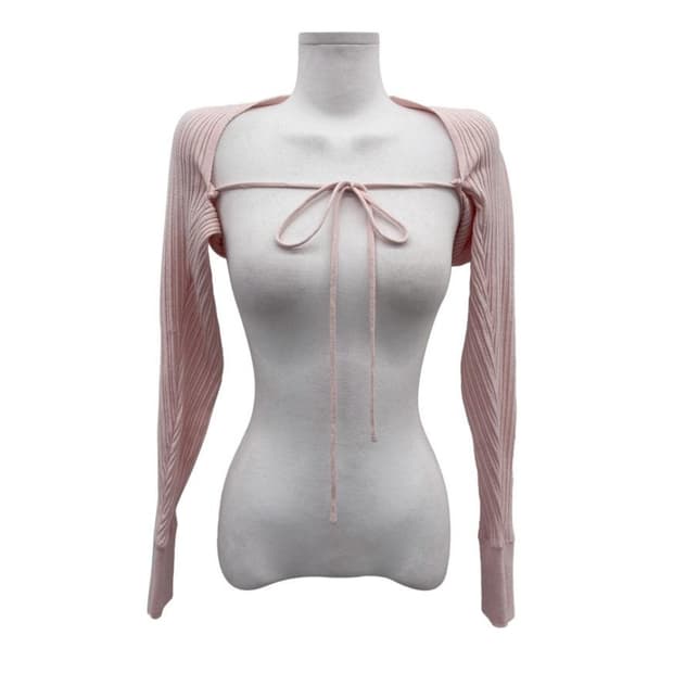 5천원급처! 모디무드 파스텔 썸머 숄 리본 볼레로 가디건 핑크