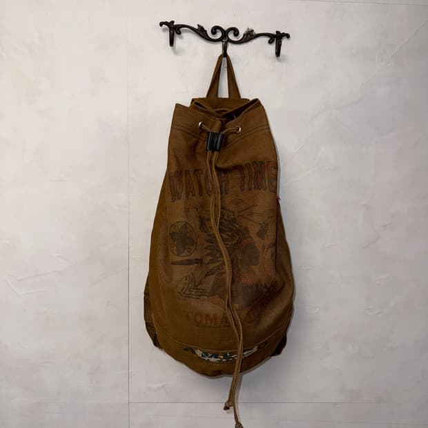 AMECO brown drawstring backpack 